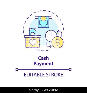 Cash payment multi color concept icon Stock Vector