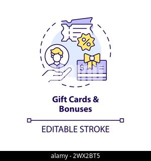 Gift cards and bonuses multi color concept icon Stock Vector