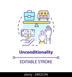 Unconditionality multi color concept icon Stock Vector