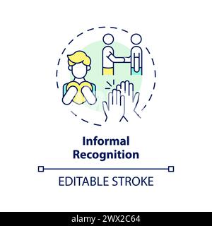 Informal recognition multi color concept icon Stock Vector