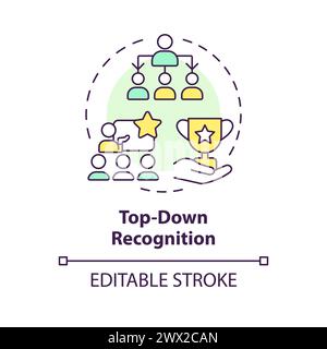 Top down recognition multi color concept icon Stock Vector