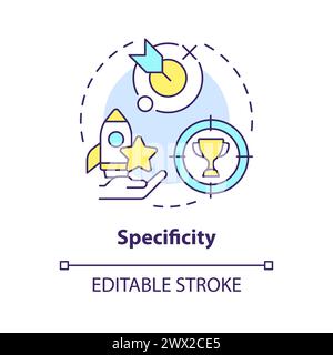 Specificity multi color concept icon Stock Vector