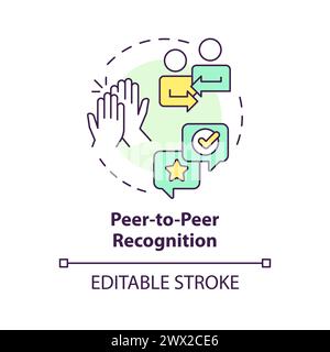 Peer to peer recognition multi color concept icon Stock Vector