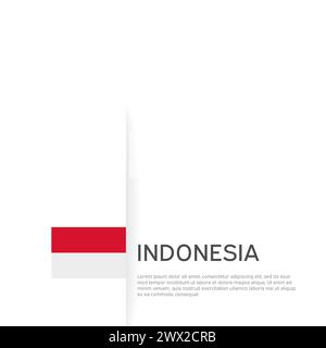 Indonesia flag background. State patriotic indonesian banner, cover. Document template with indonesia flag on white background. National poster Stock Vector