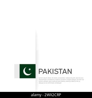Pakistan flag background. State patriotic pakistani banner, cover. Document template with pakistan flag on white background. National poster. Business Stock Vector