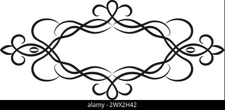 Vintage frame in Victorian style. Luxury template frame, border. Ornate element for design monograms, invitations and greeting cards. Vector illustrat Stock Vector