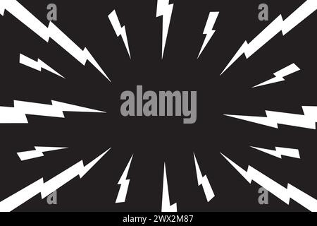 Lightning electric effect, light thunder vector isolated on transparent ...
