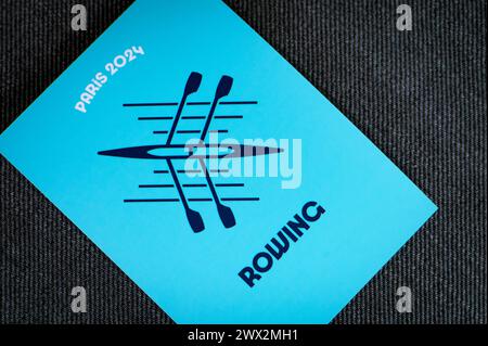 Rowing pictogram for paris 2024 summer olympics. Official icon of sport ...