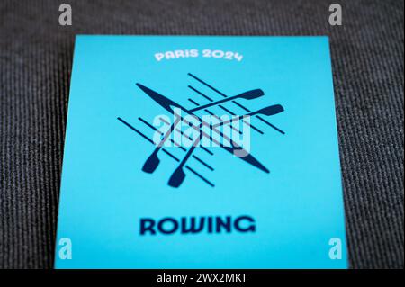 Rowing pictogram for paris 2024 summer olympics. Official icon of sport ...