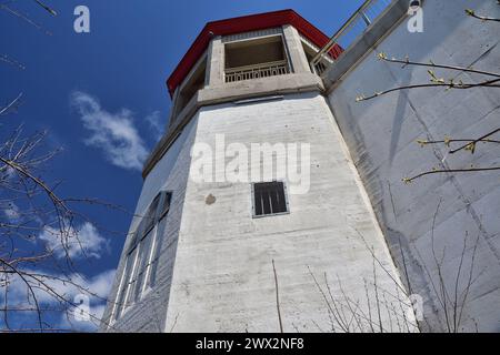 Levis Quebec fortification wall at Terrasse du Chevalier de Levis. Red pavilion Stock Photo