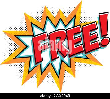 Free - Comic book style word in speech bubble with bomb explosive. Vector on transparent background Stock Vector