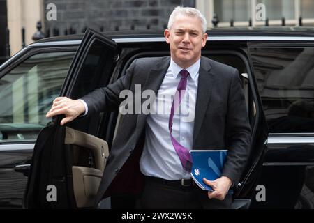 London, UK. 27 Mar 2024. Steve Barclay - Secretary of State for Environment, Food and Rural Affairs is seen in Downing Street. Credit: Justin Ng/Alamy Live News. Stock Photo