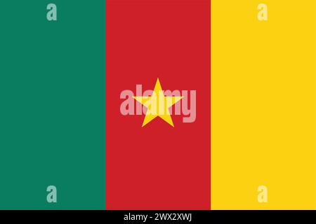 National Flag of Cameroon, Cameroon sign, Cameroon Flag Stock Vector