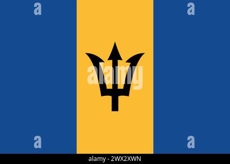 National Flag of Barbados, Barbados sign, Barbados Flag Stock Vector