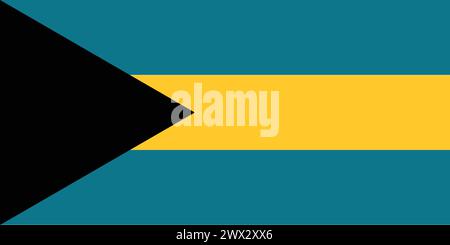 National Flag of Bahamas, Bahamas sign, Bahamas Flag Stock Vector