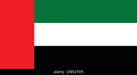 National Flag of United Arab Emirates, United Arab Emirates sign, United Arab Emirates Flag, UAE Stock Vector