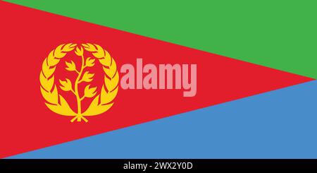 National Flag of Eritrea, Eritrea sign, Eritrea Flag Stock Vector