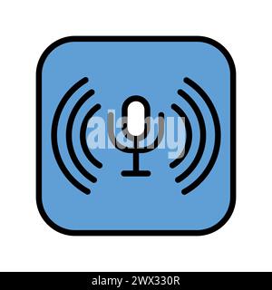 Voice Assistant color line icon. Web accessibility. Vector isolated element. Editable stroke. Stock Vector