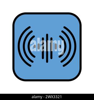 Speech recognition color line icon. Web accessibility. Vector isolated element. Editable stroke. Stock Vector