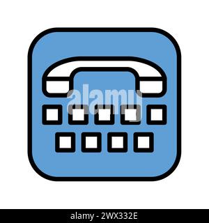 Tty element color line icon. Web accessibility. Vector isolated element. Editable stroke. Stock Vector