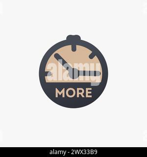 More time clock icon. Extra hours icon. Stock vector illustration isolated Stock Vector