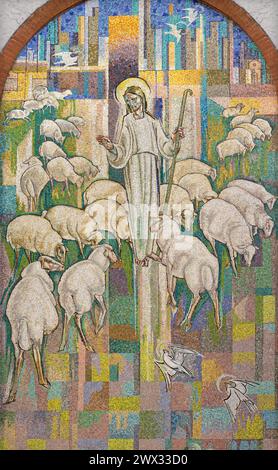The Good Shepherd (Jesus Christ) mosaic in the Mausoleum of Galla ...