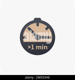 More then one minute left. Extra minute, extra time icon. Stock vector illustration isolated Stock Vector