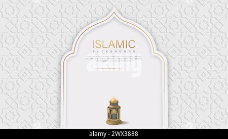 Islamic Background with Decorative Ornament Pattern Vector Illustration. Abstract Background with Arabic Traditional Ornament. Stock Vector