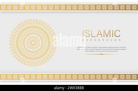 Islamic Background with Decorative Ornament Pattern Vector Illustration. Abstract Background with Arabic Traditional Ornament. Stock Vector