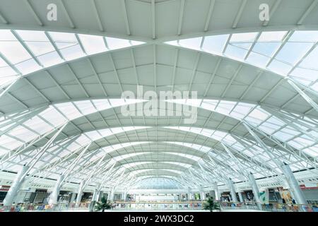 Inside of The Jeddah Airport Hajj Terminal at night in Jeddah, Saudi Arabia Stock Photo