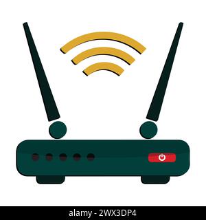 Wifi internet icon in comic style, Wifi router icon cartoon vector, network cartoon wireless technology vector cartoon illustration pictogram. Stock Vector