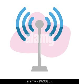 Wifi internet icon in comic style, Wifi router icon cartoon vector, network cartoon wireless technology vector cartoon illustration pictogram. Stock Vector
