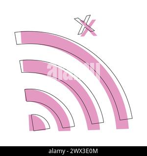 Wifi internet icon in comic style, Wifi router icon cartoon vector, network cartoon wireless technology vector cartoon illustration pictogram. Stock Vector