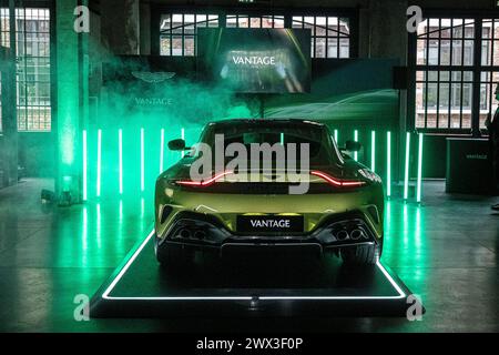 Milano, Italia. 27th Mar, 2024. Anteprima della Nuova Aston Martin VantageMilano, Italia - Cronaca Mercoledì, 27 Marzo, 2024. (Foto di Marco Ottico/Lapresse) Preview of the New Aston Martin Vantage Milan, Italy - News Wednesday, 27 March, 2024. (Photo by Marco Ottico/Lapresse) Credit: LaPresse/Alamy Live News Stock Photo