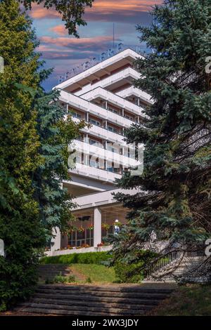 CLUJ-NAPOCA, ROMANIA - SEPTEMBER 20, 2020: Hotel Belvedere, an iconic point in the city for over 40 years. Stock Photo