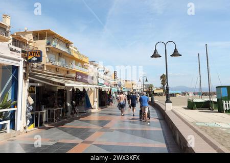 Promenade in La Carihuela, Torremolinos, Málaga, Spain. Stock Photo