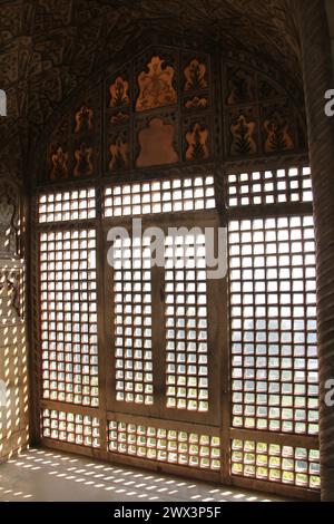 Detail of the Moti Masjid or Pearl Mosque in the Red Fort complex in Agra, India Stock Photo