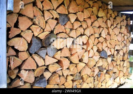 Chopped logs for stove Stock Photo