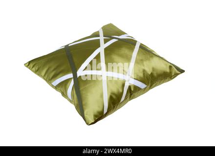 Pillow cushion isolated on white background. Details of design interior Stock Photo