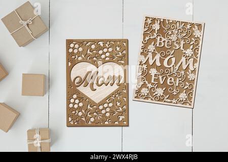 Postcard SET Digital multilayer layout files are specially prepared for the laser cut, CNC router machine and other cutting machines. Stock Vector