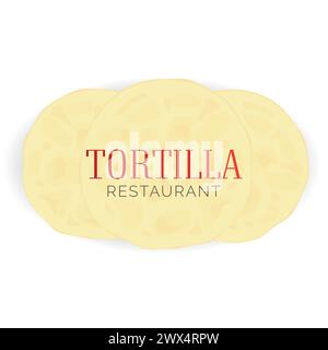 Tortilla Restaurant Logo with Taco Stock Vector