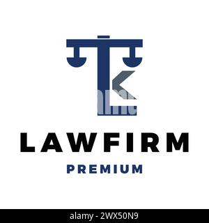 Initial Letter LK Law Firm Icon Vector Logo Template Illustration Design Stock Vector