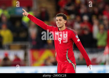 Cardiff, UK. 26th Mar, 2024. Brennan Johnson of Wales seen during the UEFA European Championship Qualifying (play -off) match between Wales and Poland at Cardiff City Stadium. Final score; Wales 0:0 Poland (Penalties; 4:5). Credit: SOPA Images Limited/Alamy Live News Stock Photo