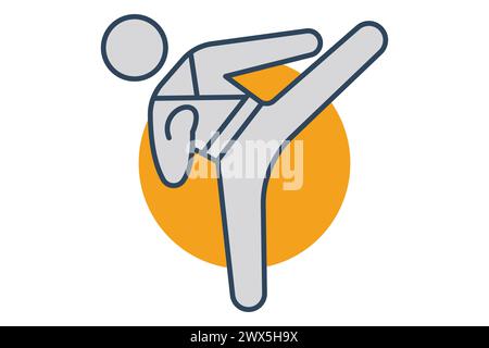 karate icon. icon related to sport, gym. flat line icon style. element illustration. Stock Vector