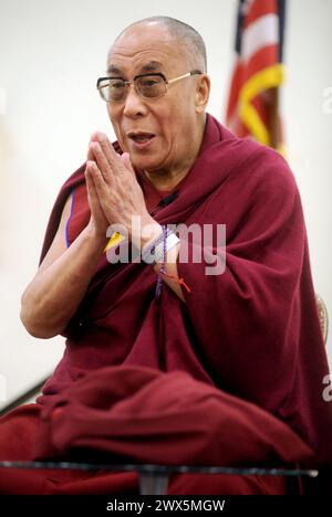 NEWARK, NJ - MAY 12: His Holiness the Dalai Lama  during a press conference at the Robert Treat Hotel on May 12, 2011 in Newark, New Jersey.  People:  The Dalai Lama  Transmission Ref:  MNC1  Must call if interested Michael Storms Storms Media Group Inc. 305-632-3400 - Cell 305-513-5783 - Fax MikeStorm@aol.com Stock Photo