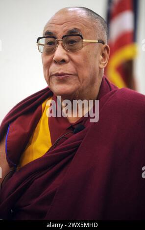 NEWARK, NJ - MAY 12: His Holiness the Dalai Lama  during a press conference at the Robert Treat Hotel on May 12, 2011 in Newark, New Jersey.  People:  The Dalai Lama  Transmission Ref:  MNC1  Must call if interested Michael Storms Storms Media Group Inc. 305-632-3400 - Cell 305-513-5783 - Fax MikeStorm@aol.com Stock Photo
