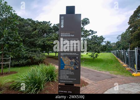 Glebe foreshore walk and bicentennial park on the harbour beside Rozelle Bay, Sydney inner west location,NSW,Australia Stock Photo