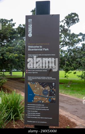 Glebe foreshore walk and bicentennial park on the harbour beside Rozelle Bay, Sydney inner west location,NSW,Australia Stock Photo