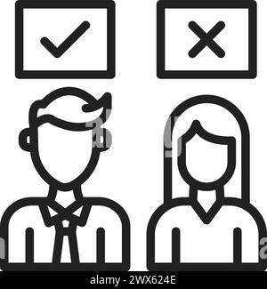 Agree Disagree icon vector image. Suitable for mobile application web application and print media. Stock Vector