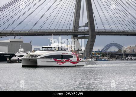 Anzac Bridge in Sydney Australia, bridge across Sydney Harbour opened in 1995 Stock Photo